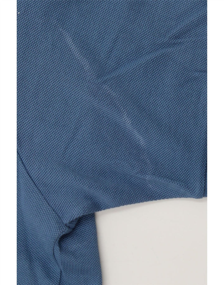 Camisa polo masculina Lacoste tamanho 4 algodão azul médio