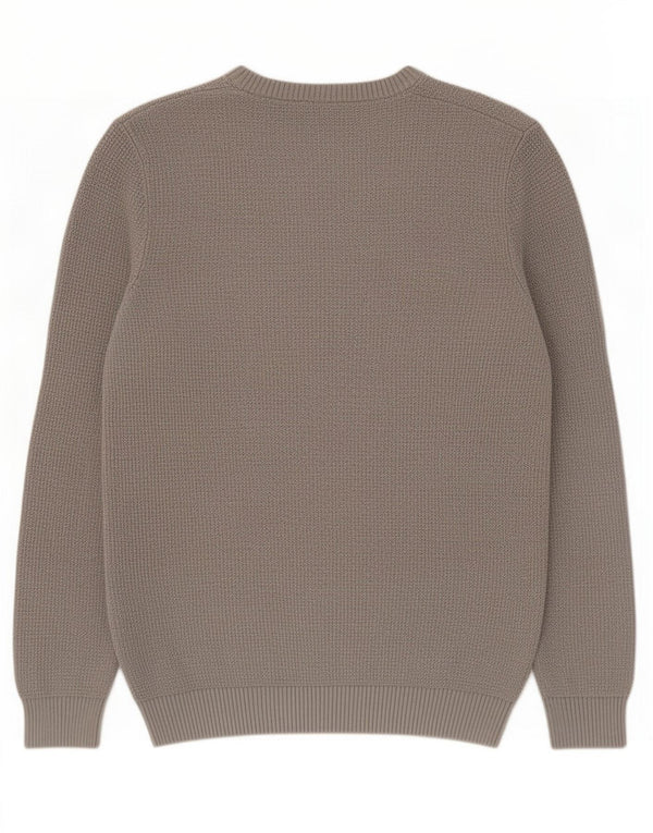 Suéter masculino Zara com gola redonda, grande algodão cinza