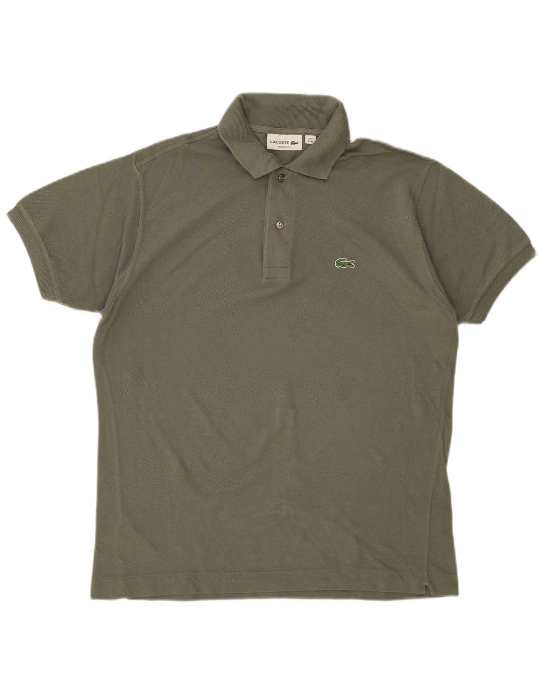 Camisa polo masculina LACOSTE Classic Fit tamanho 4 algodão cáqui médio