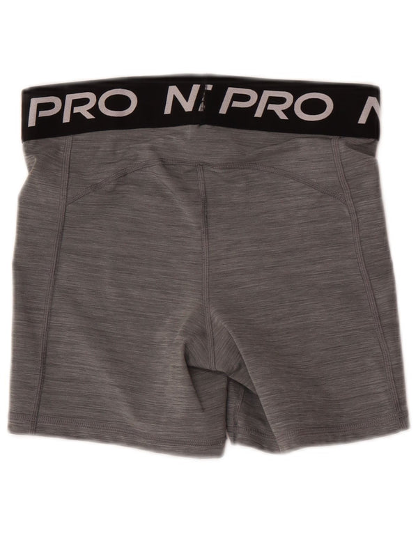 Shorts esportivos gráficos femininos Nike Dri Fit UK 12 cinza médio colorblock