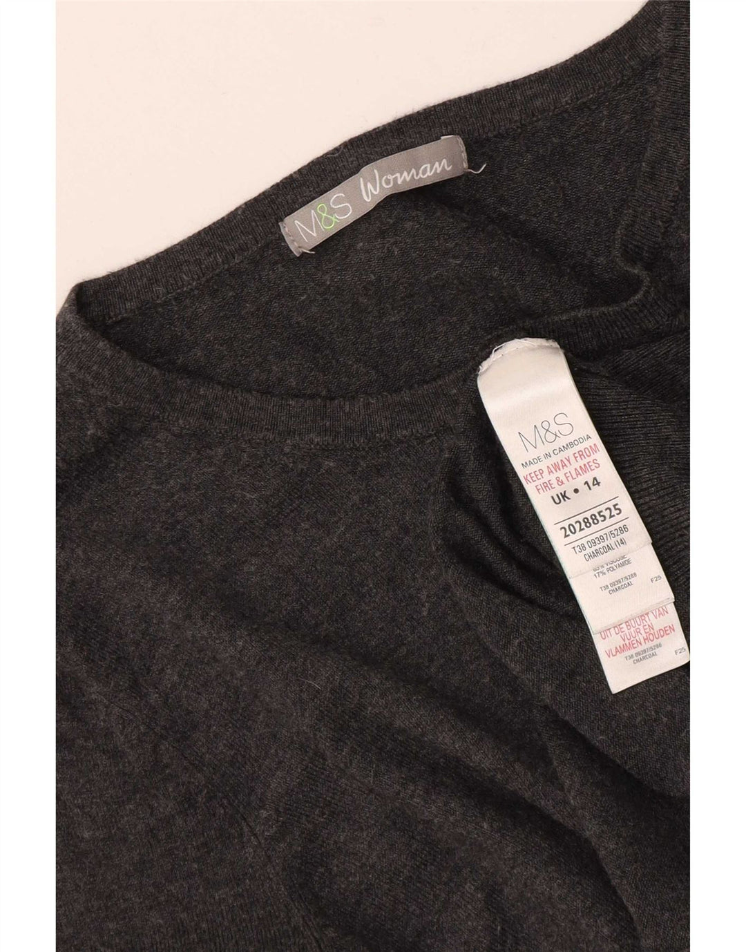 Suéter cardigã feminino Marks & Spencer Reino Unido 14 Viscose cinza médio
