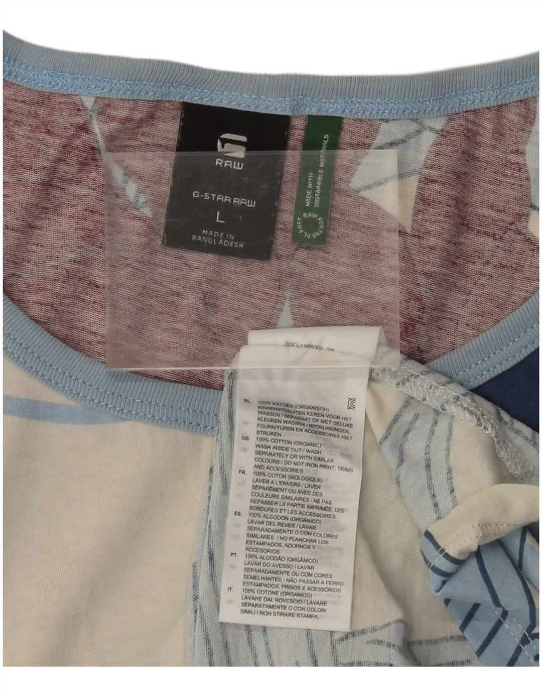 Camiseta feminina gráfica G-Star UK 16 grande algodão floral multicolorido