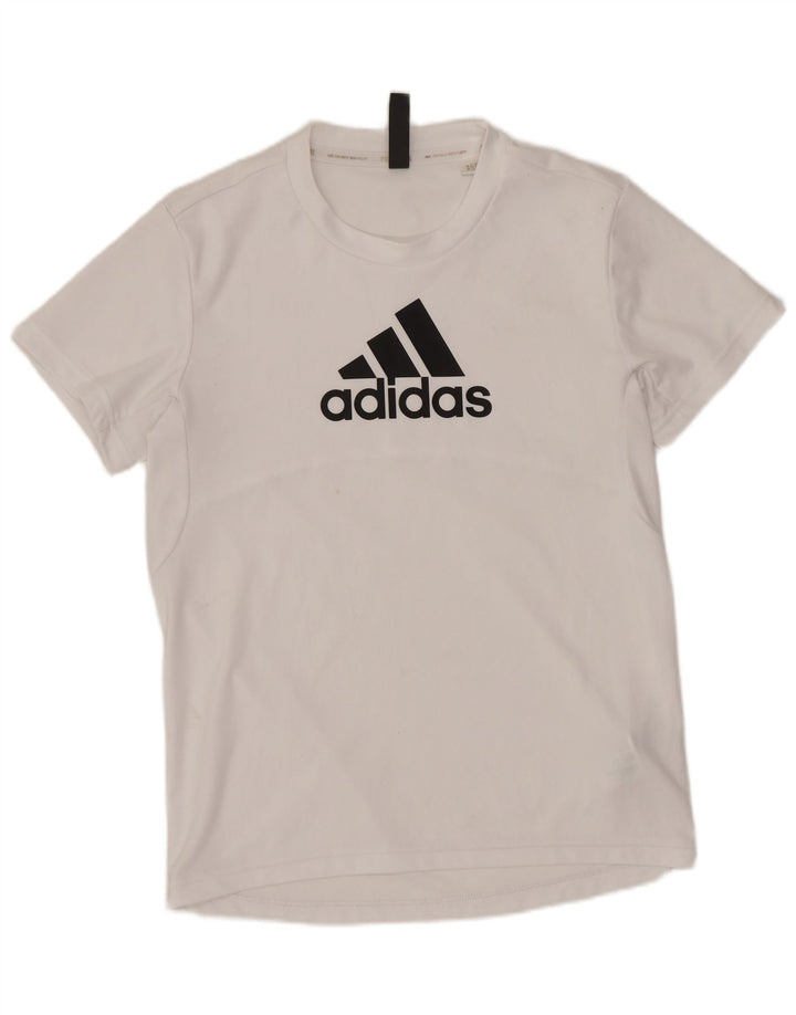 Camiseta Adidas Feminina Prime Azul Graphic UK 4/6 XS Branco Poliéster