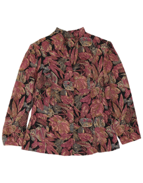 Cardigan feminino vintage UK 12 médio floral multicolorido