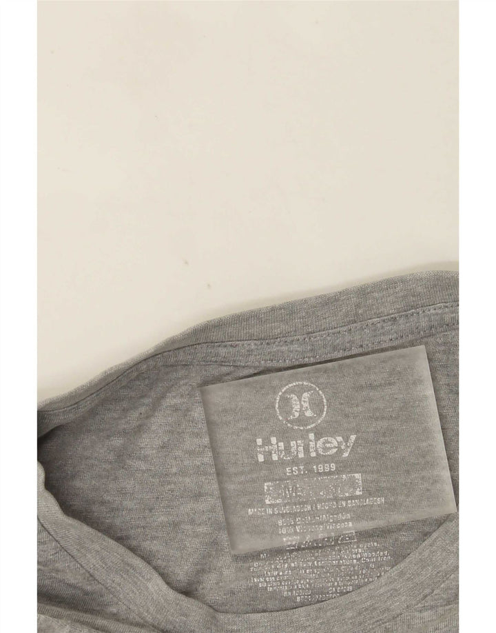 Camiseta gráfica masculina Hurley Top cinza médio manchado