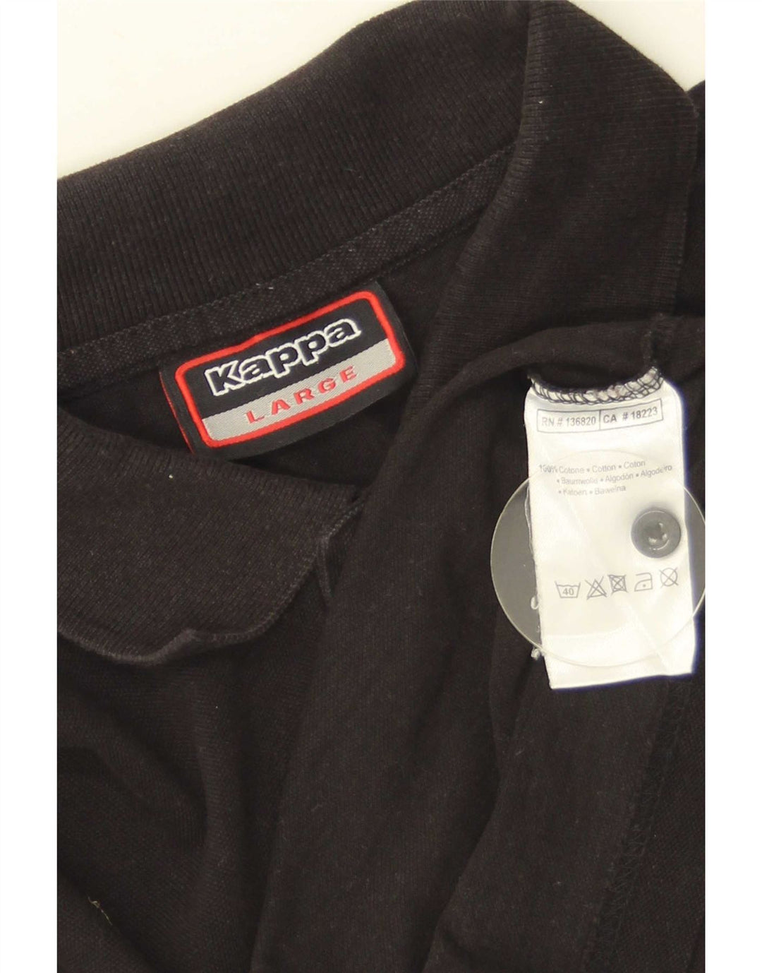 Camisa polo masculina Kappa grande algodão preto