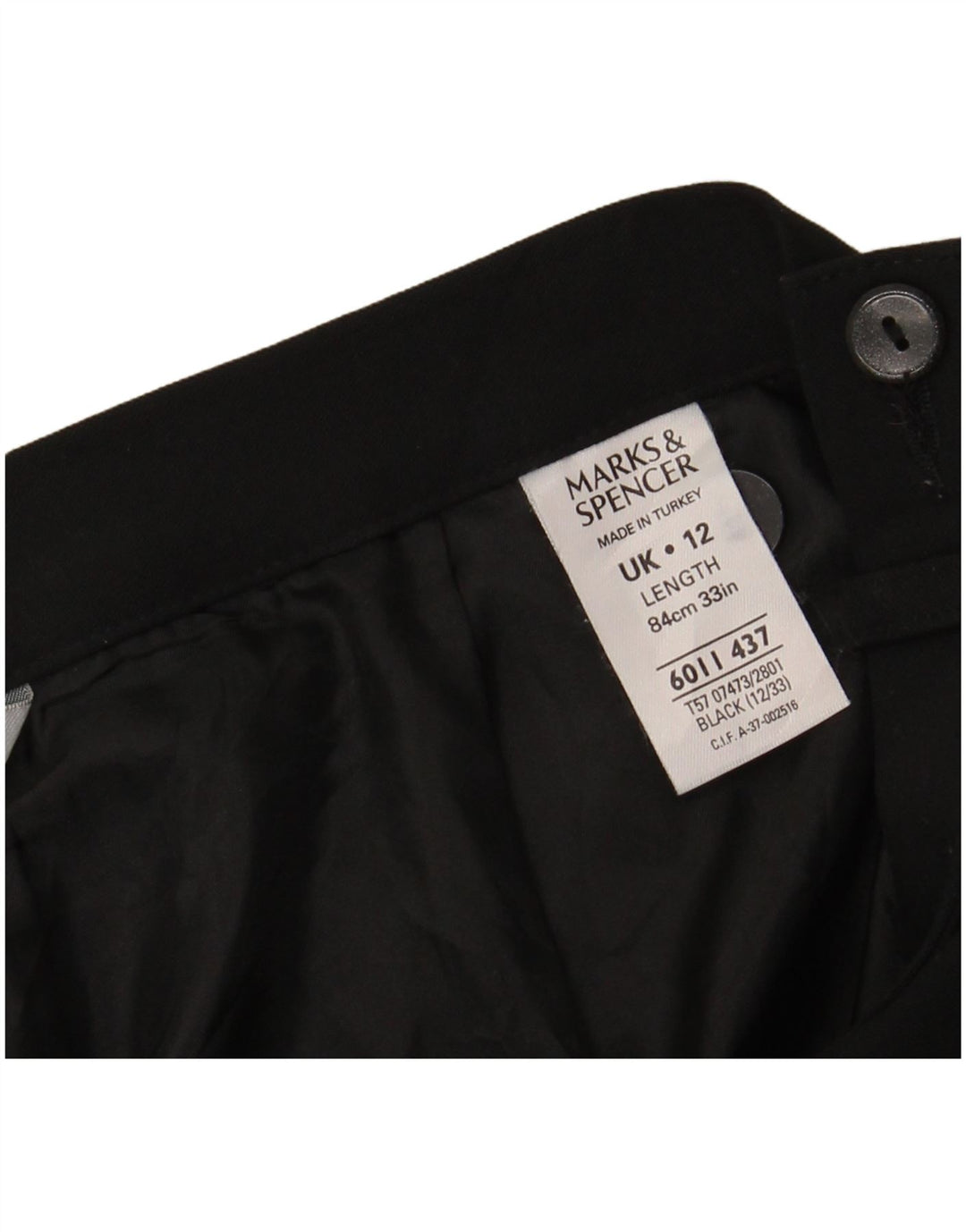 Saia maxi feminina Marks & Spencer Reino Unido 12 médio W28 poliéster preto
