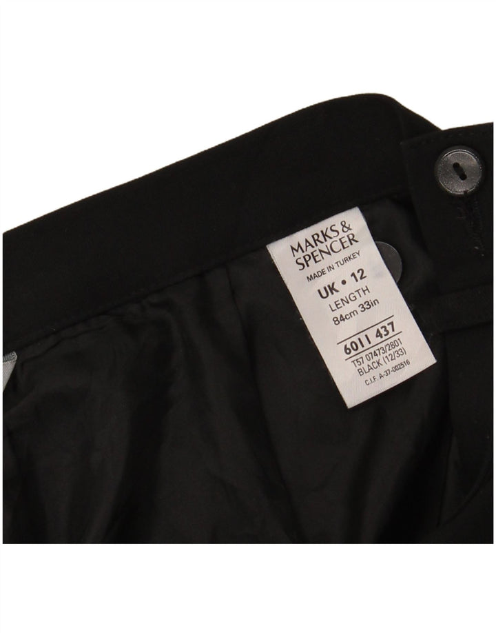 Saia maxi feminina Marks & Spencer Reino Unido 12 médio W28 poliéster preto