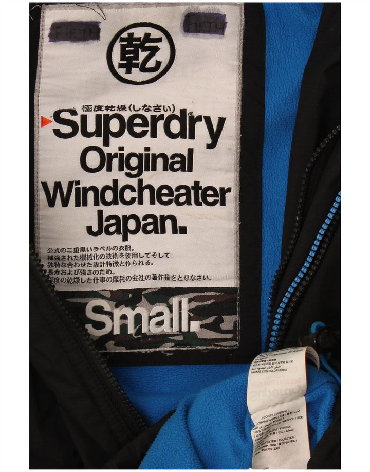 Jaqueta corta-vento feminina Superdry com capuz e capuz UK 10 pequena preta