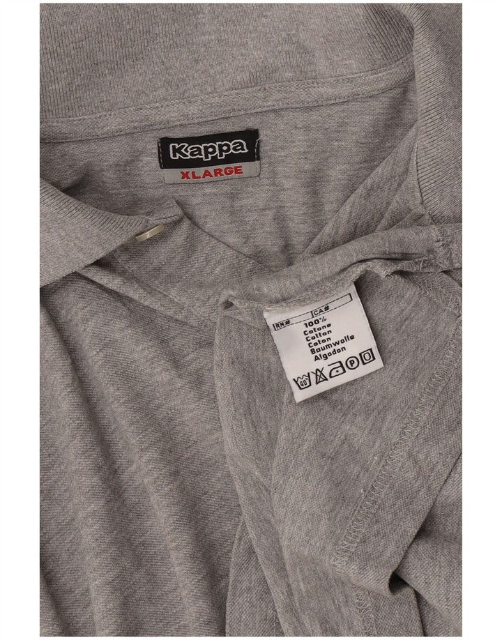 Camisa polo masculina KAPPA gráfica grande cinza colorblock algodão
