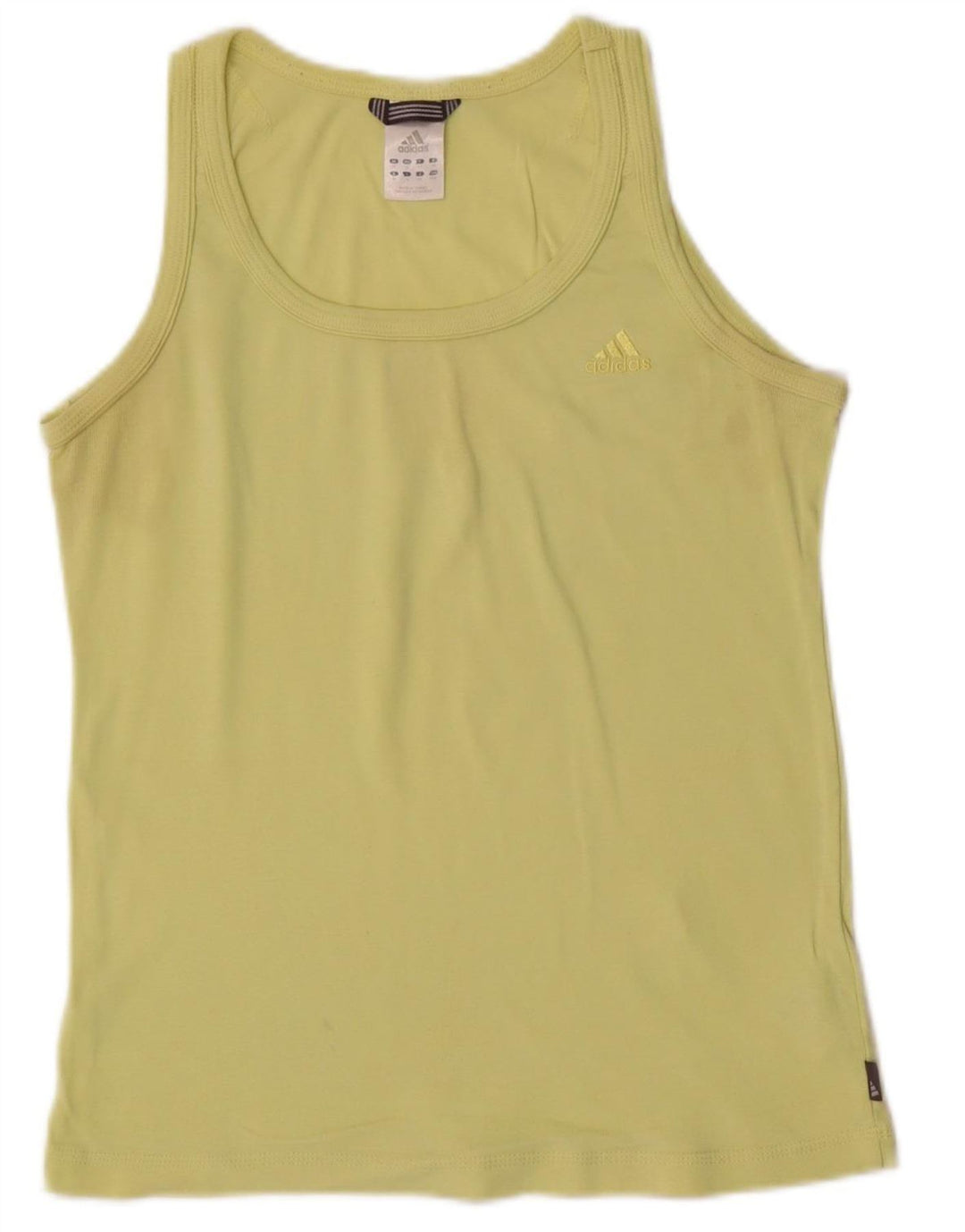 ADIDAS Womens Vest Top UK 14 Médio Algodão Verde