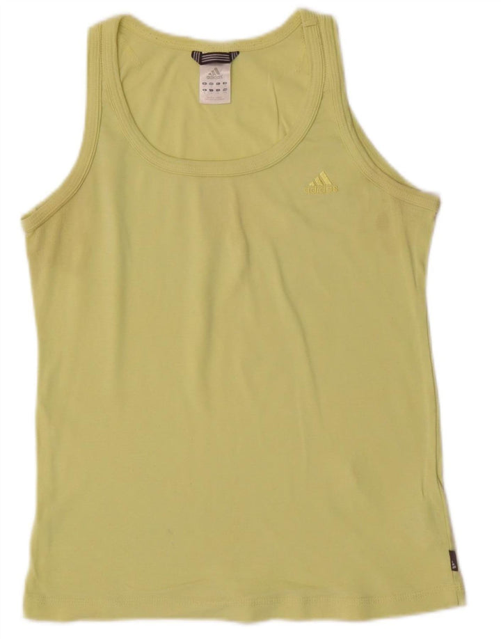 ADIDAS Womens Vest Top UK 14 Médio Algodão Verde