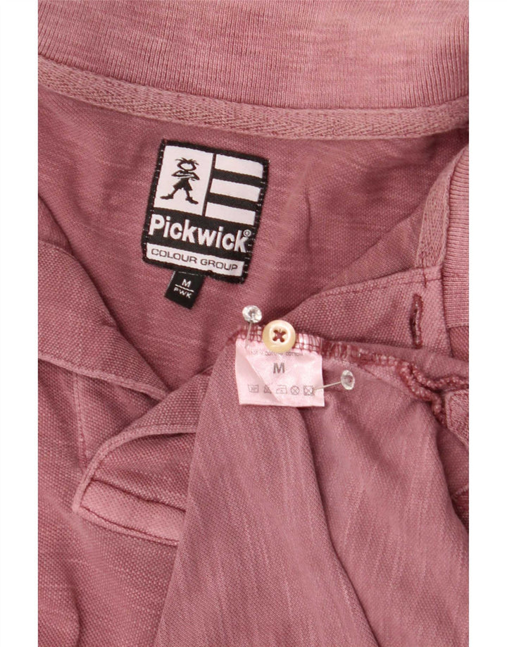 Camisa polo masculina Pickwick de algodão rosa médio