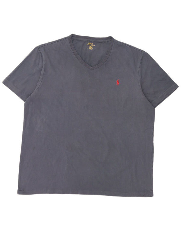Polo Ralph Lauren Mens Custom Fit Camiseta Top 2XL Azul Marinho