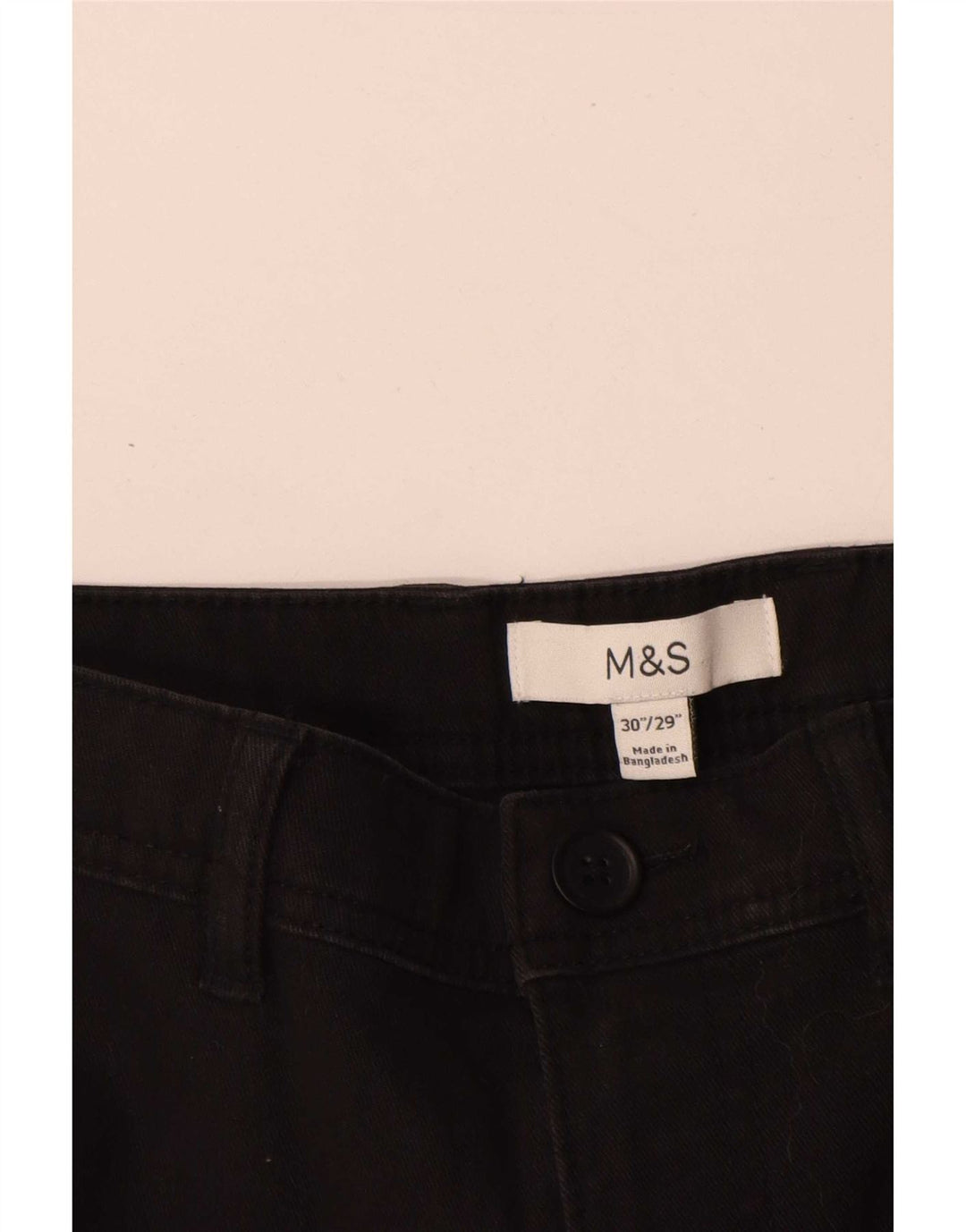 Calça cargo masculina Marks & Spencer W30 L290 algodão preto