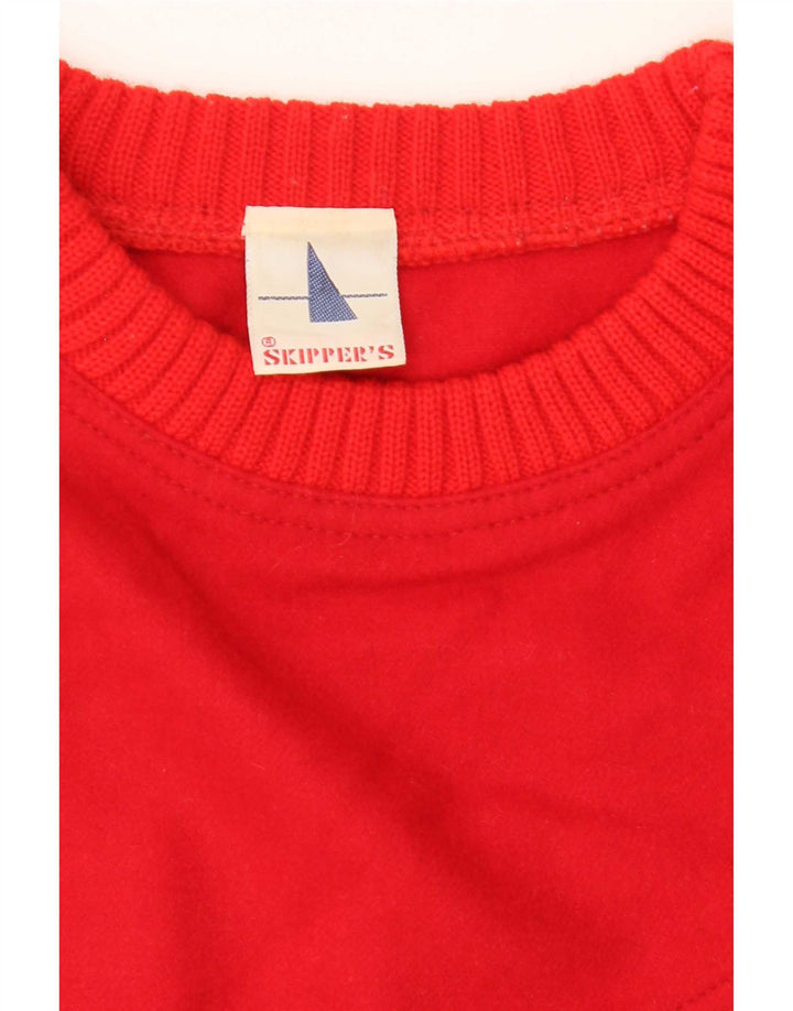 Suéter feminino com gola canoa Skipper IT 42 lã geométrica vermelha média