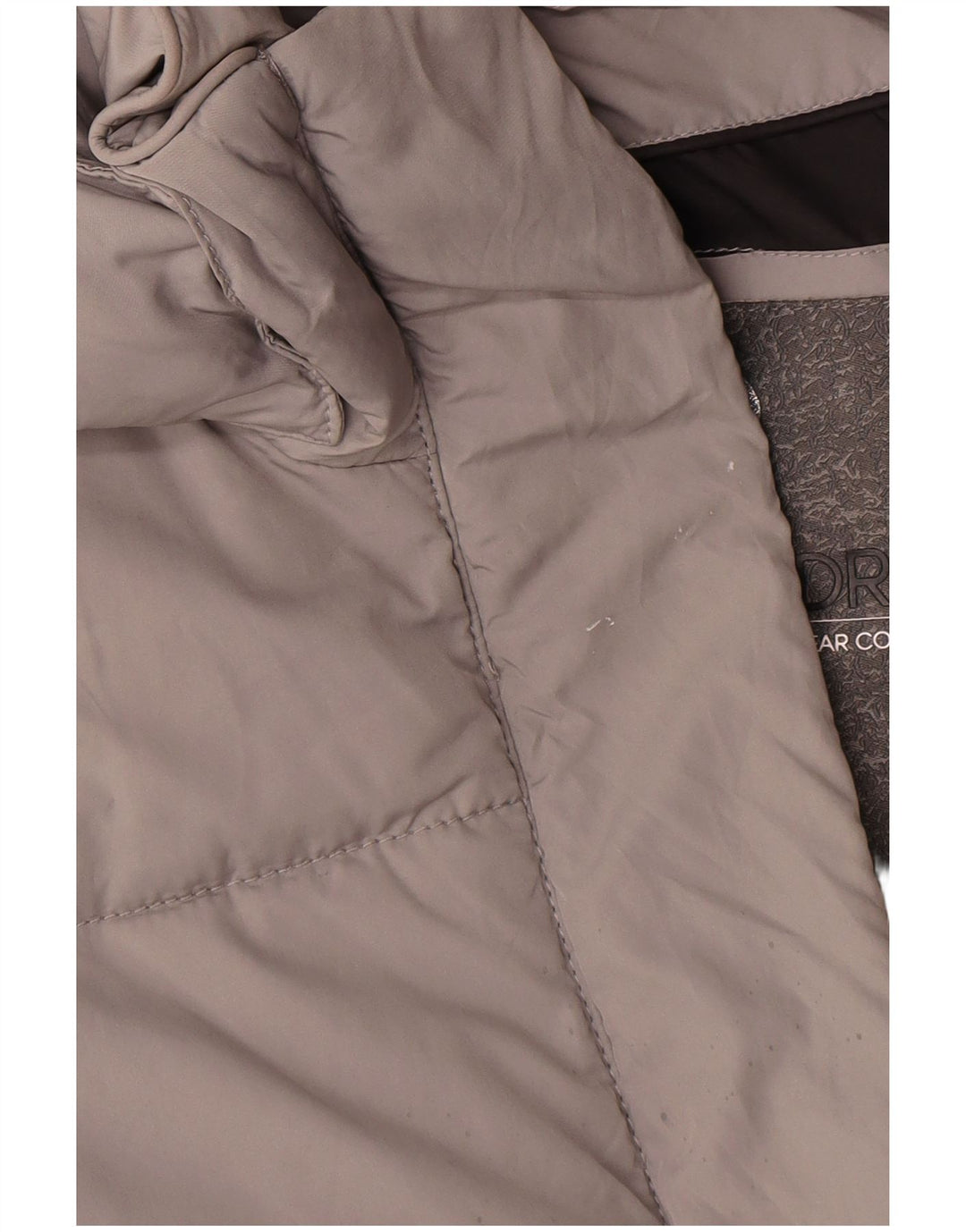 Casaco acolchoado com capuz gráfico superdimensionado feminino Superdry Reino Unido 10 pequeno cinza