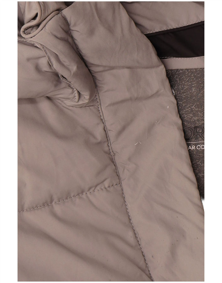 Casaco acolchoado com capuz gráfico superdimensionado feminino Superdry Reino Unido 10 pequeno cinza