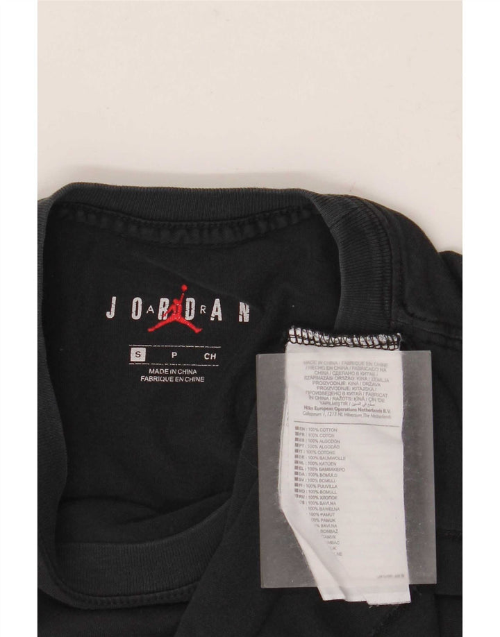 Jordan Camiseta masculina gráfica top pequeno algodão preto