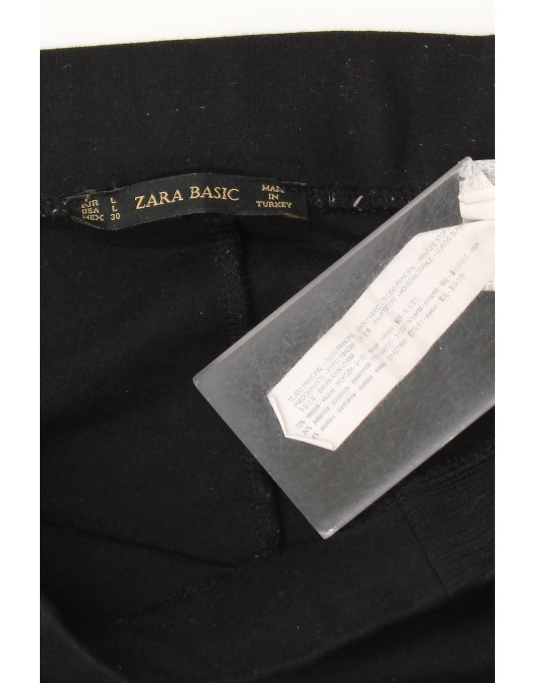 Zara Leggings Femininas UK 14 Grande Viscose Preta