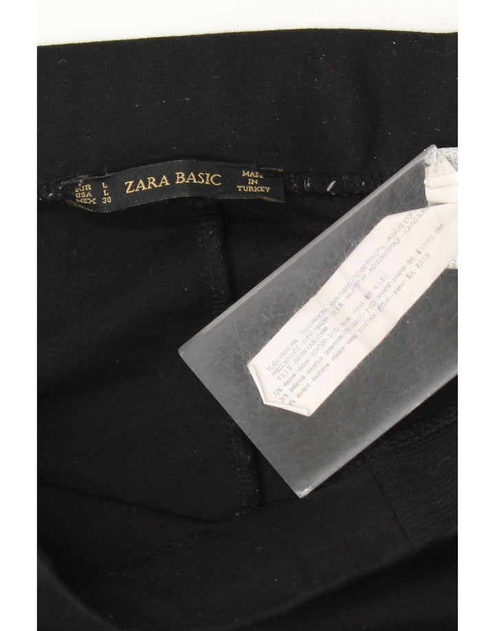 Zara Leggings Femininas UK 14 Grande Viscose Preta