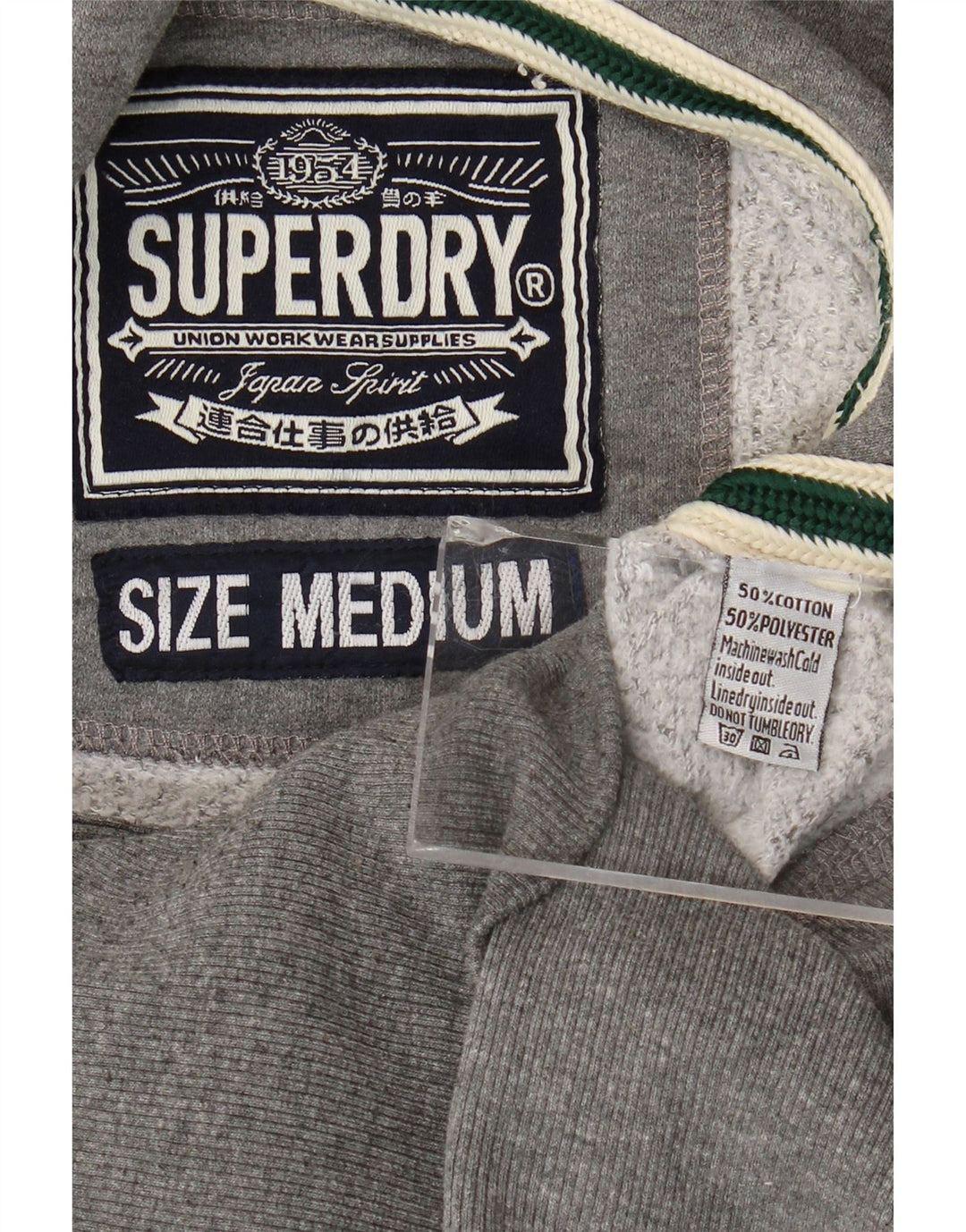 Jaqueta feminina Superdry com capuz e moletom UK 14 algodão cinza médio