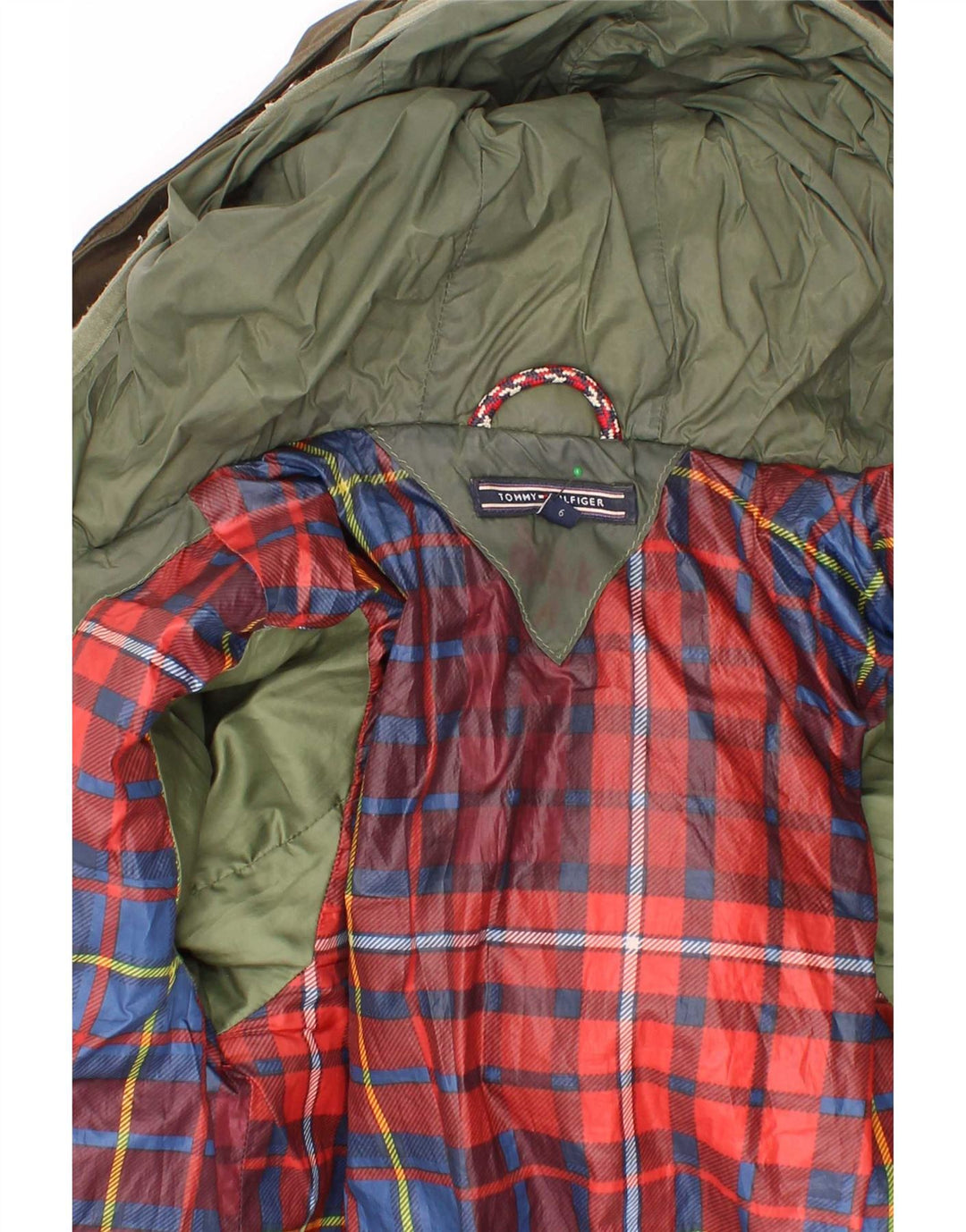Jaqueta Parka com capuz para meninos Tommy Hilfiger 5-6 anos poliéster cáqui