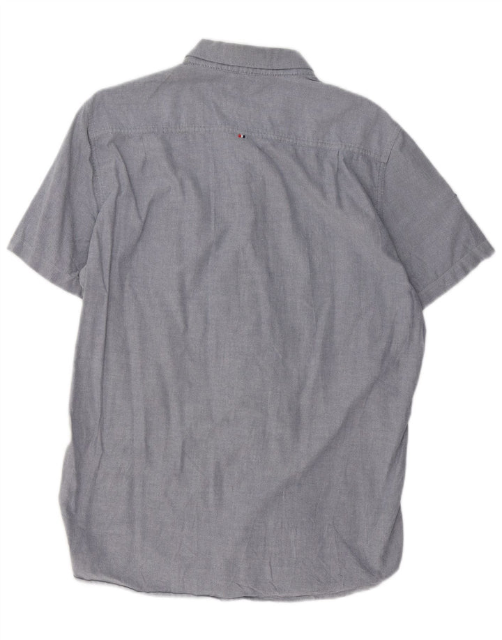 Camisa masculina de manga curta SUPERDRY XL azul algodão