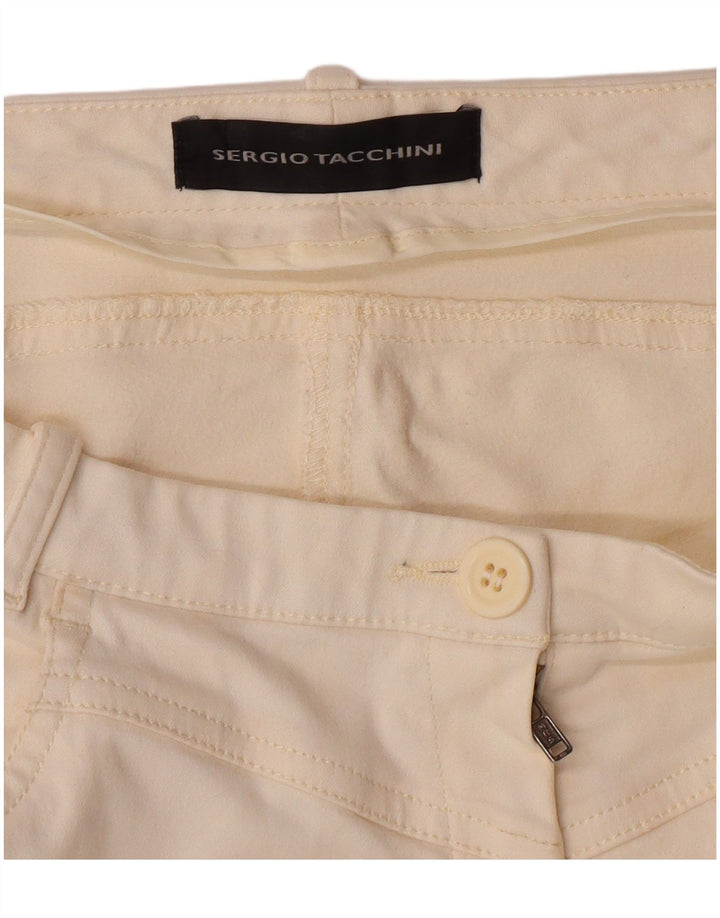 SERGIO TACCHINI Calça feminina reta casual W32 L28 off white