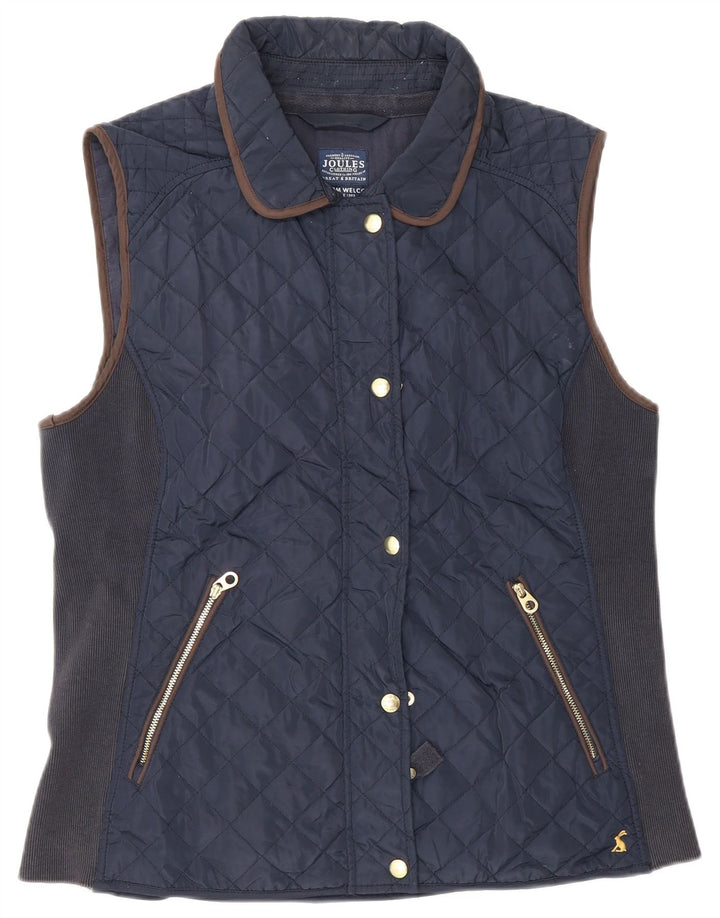 Gilet feminino acolchoado Joules UK 16 grande poliéster azul marinho