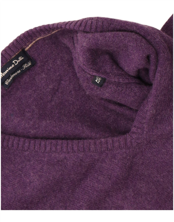 Suéter masculino Massimo Dutti com decote em V XL lã roxa
