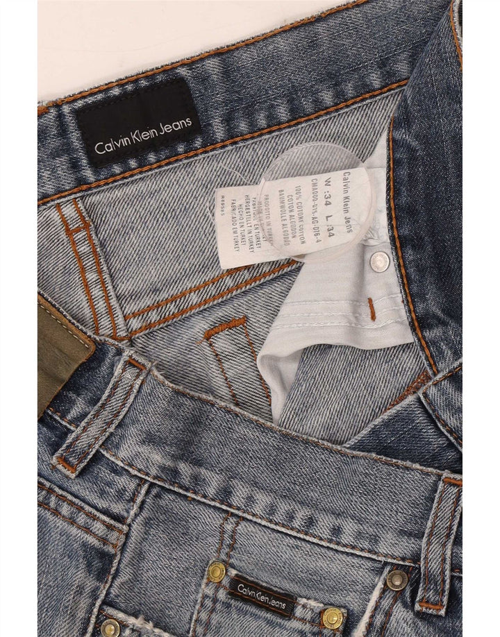 Shorts jeans masculino Calvin Klein W34 grande algodão azul