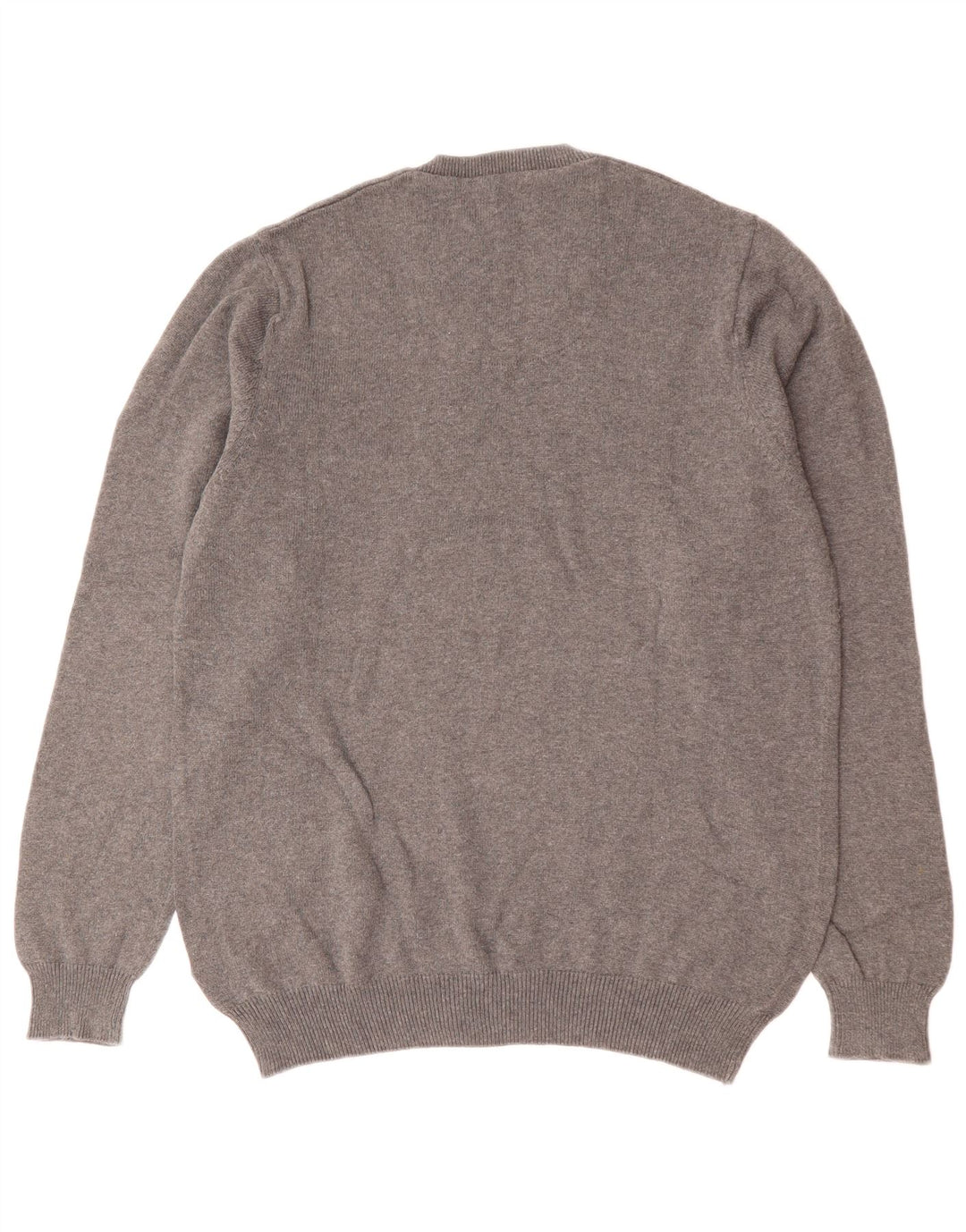Suéter masculino Marks & Spencer Blue Harbor com decote em V, algodão cinza médio