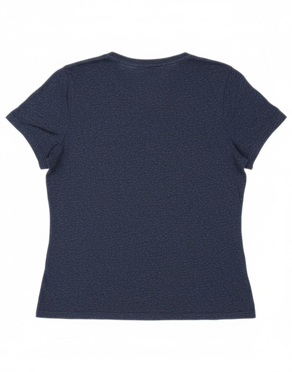 Camiseta feminina Superdry Heritage Graphic UK 16 grande azul marinho manchado