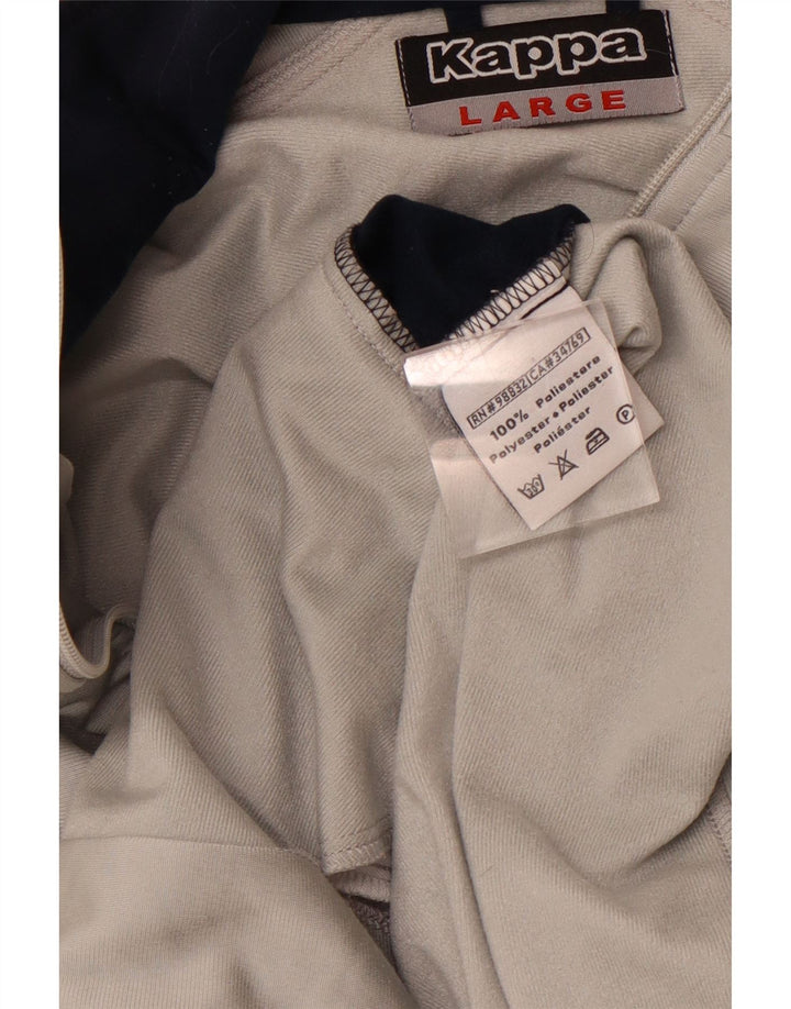 KAPPA Mens Treino Top Jaqueta Grande Poliéster Colourblock Cinza