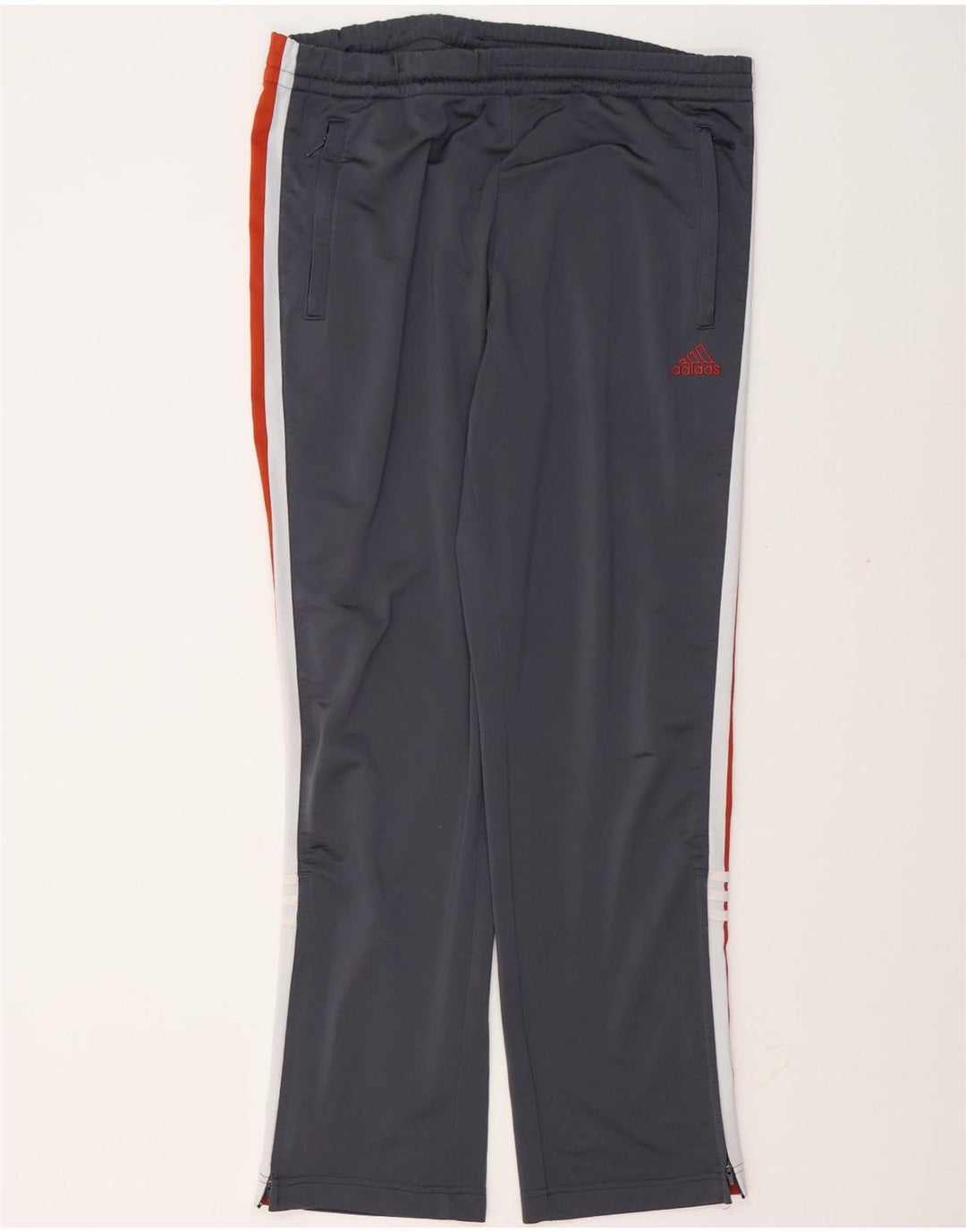 Calça de treino masculina Adidas UK 38/40 cinza médio colorblock poliéster