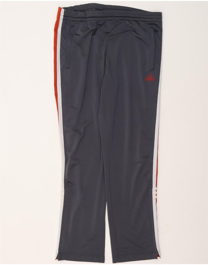 Calça de treino masculina Adidas UK 38/40 cinza médio colorblock poliéster
