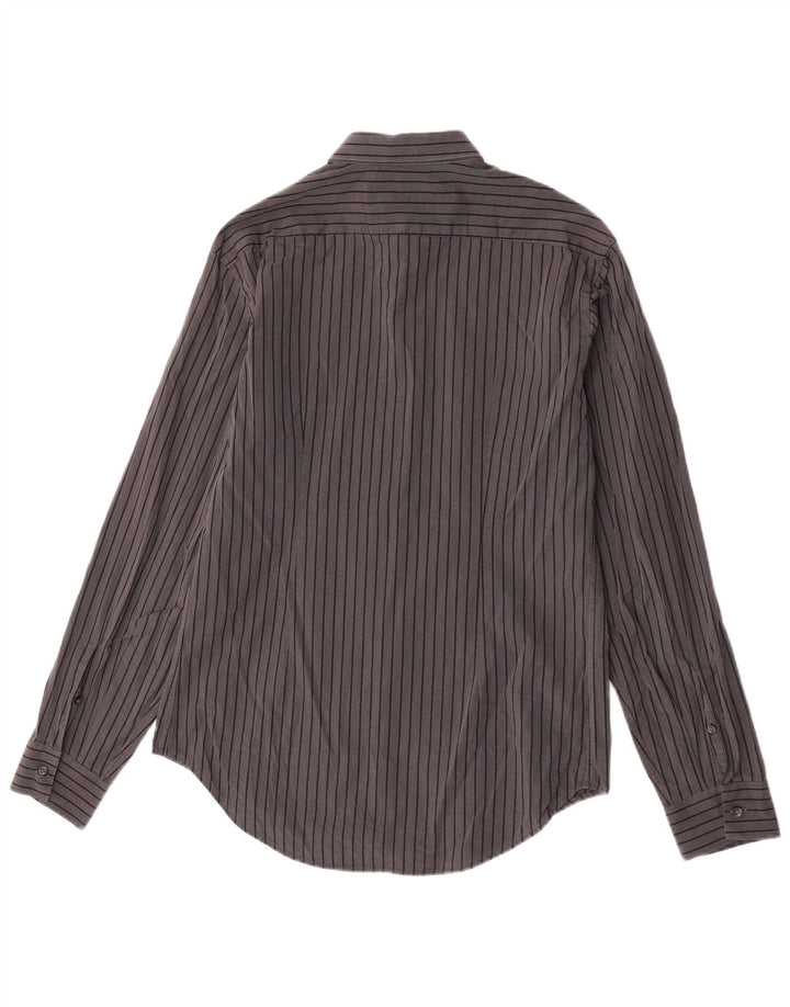 Camisa masculina Zara listrada cinza grande