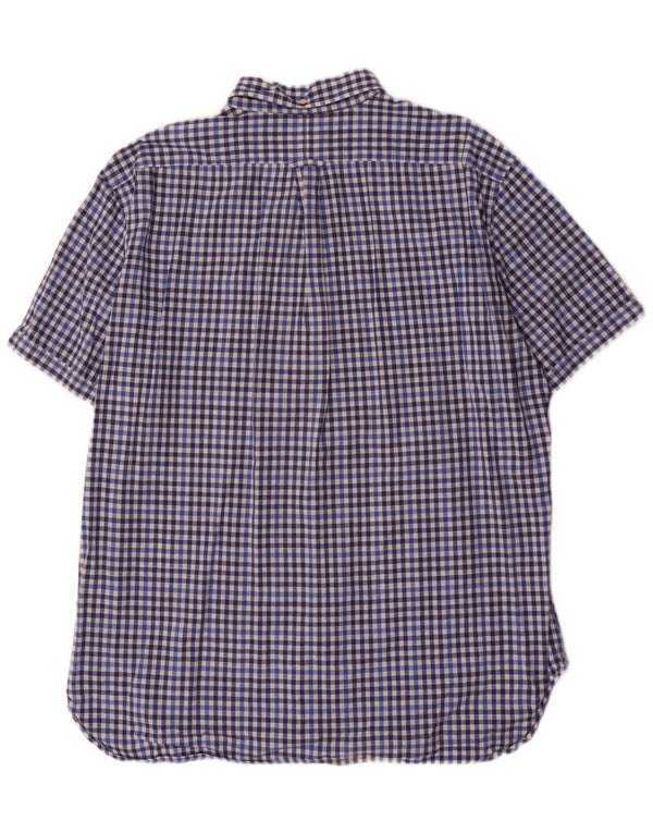 Gant Camisa masculina de manga curta com ajuste regular XL azul algodão guingão