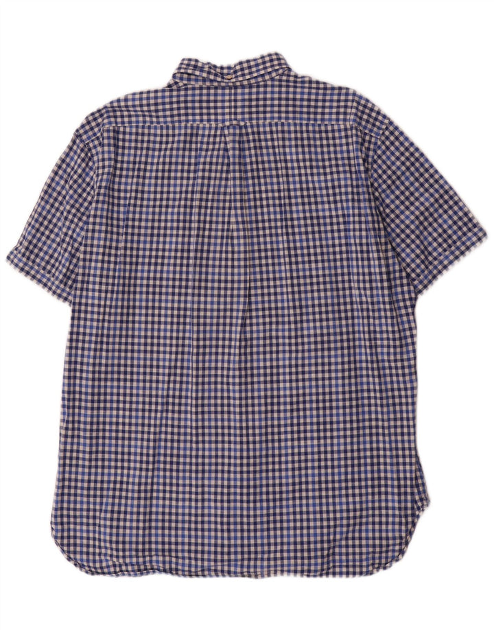 Gant Camisa masculina de manga curta com ajuste regular XL azul algodão guingão