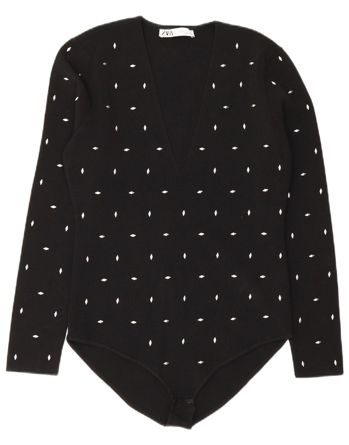 Macacão feminino Zara UK 14 grande viscose preta