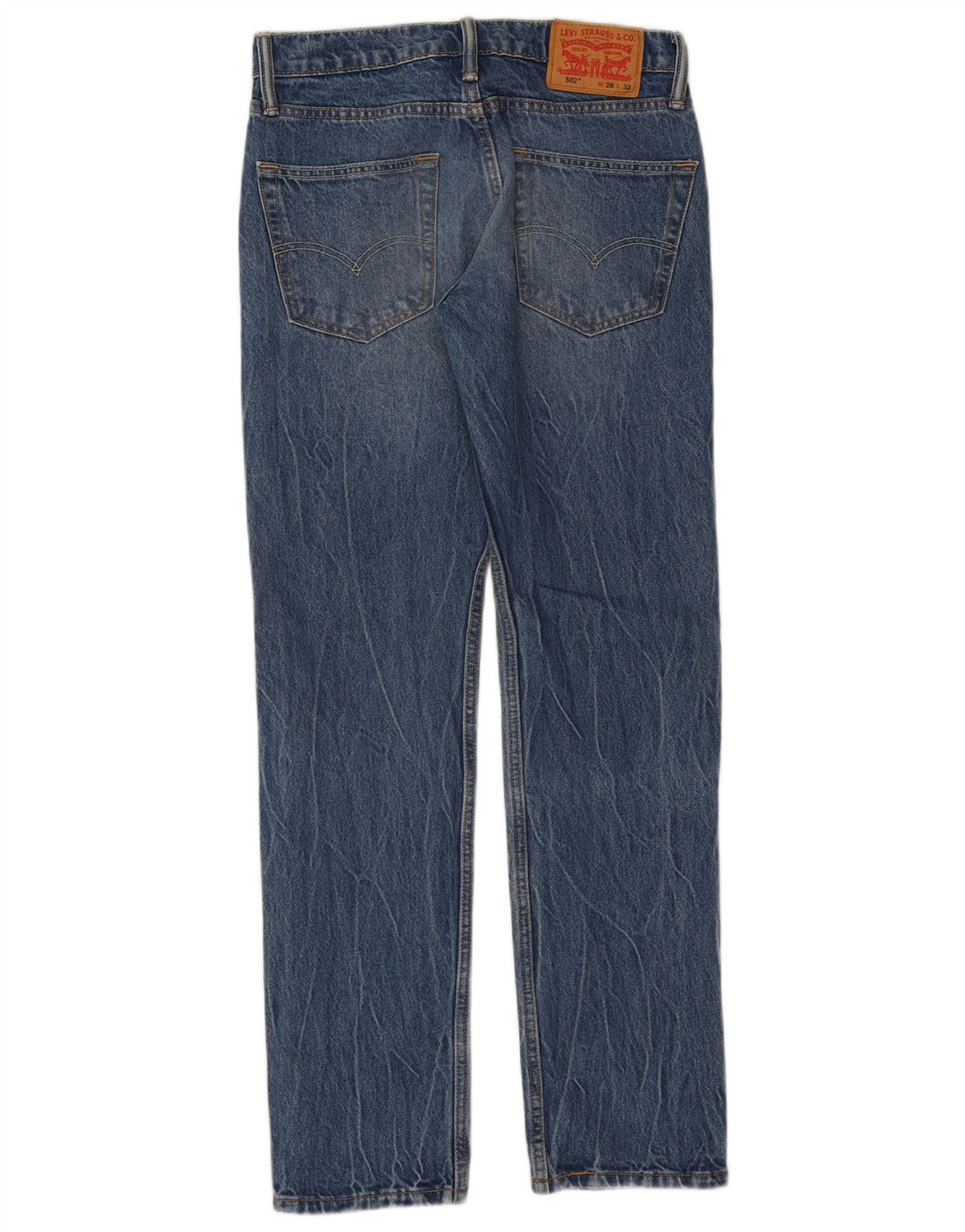 LEVI'S Masculino 502 Tapered Jeans W28 L32 Azul Algodão