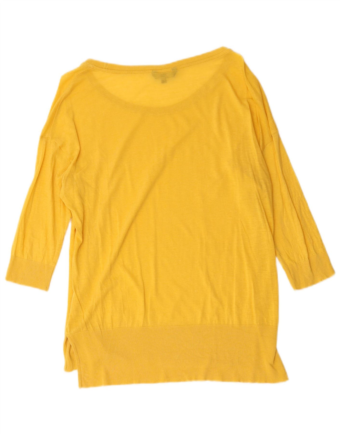 Top feminino Massimo Dutti manga 3/4 UK 18 XL amarelo