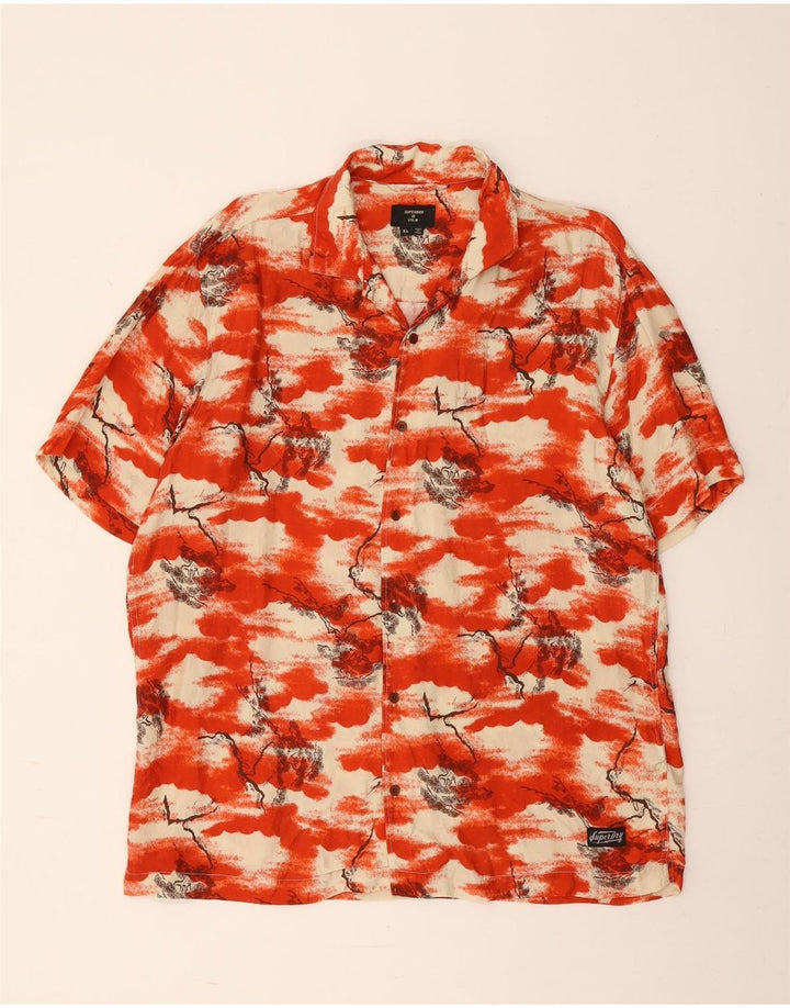 Camisa masculina de manga curta Superdry XL Red Tie Dye Cupro