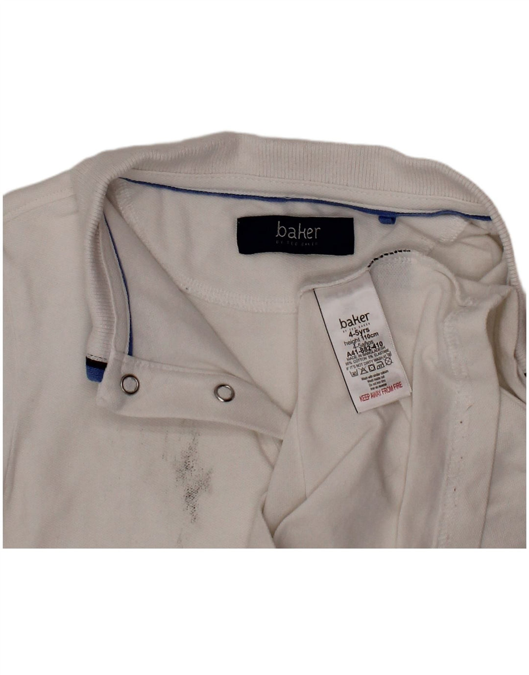 Camisa polo masculina TED BAKER 4-5 anos algodão branco