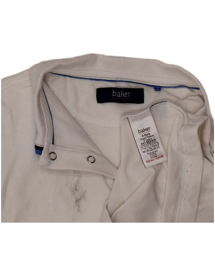 Camisa polo masculina TED BAKER 4-5 anos algodão branco