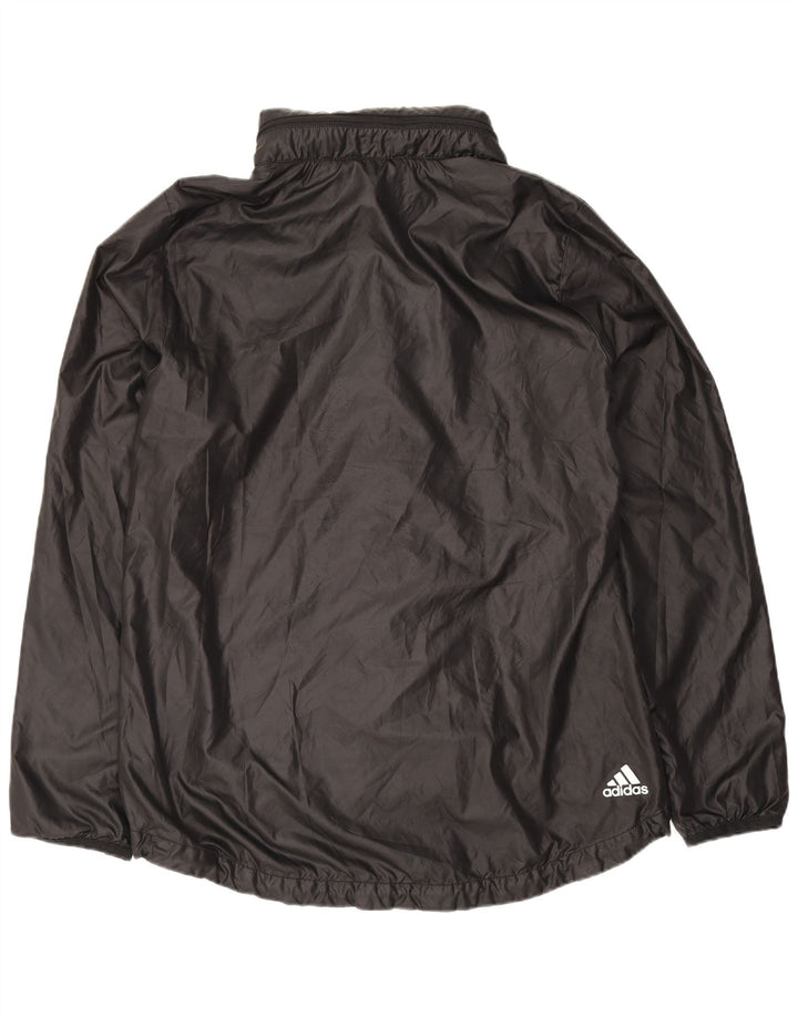 Adidas Womens Graphic Hooded Rain Jacket UK 12/14 Médio Preto Poliéster
