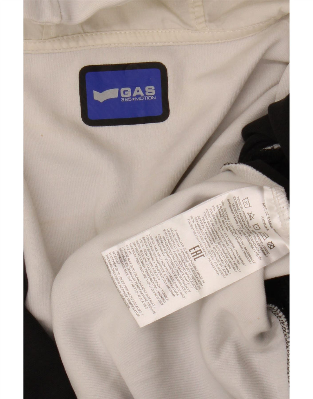 Suéter feminino com capuz e zíper GAS UK 14 algodão colorblock preto médio