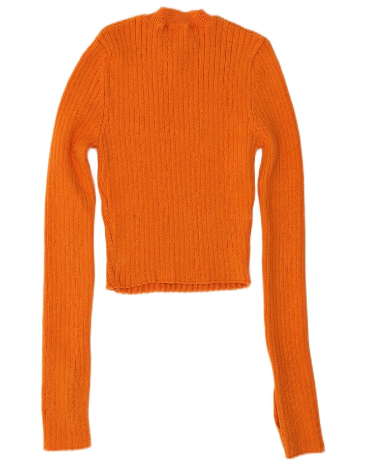 Zara Womens Crop Top UK 14 Grande Laranja