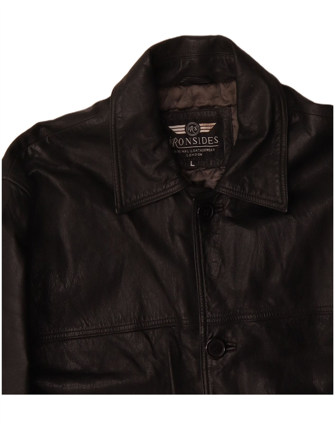 Jaqueta de couro masculina Ironsides UK 40 grande couro preto